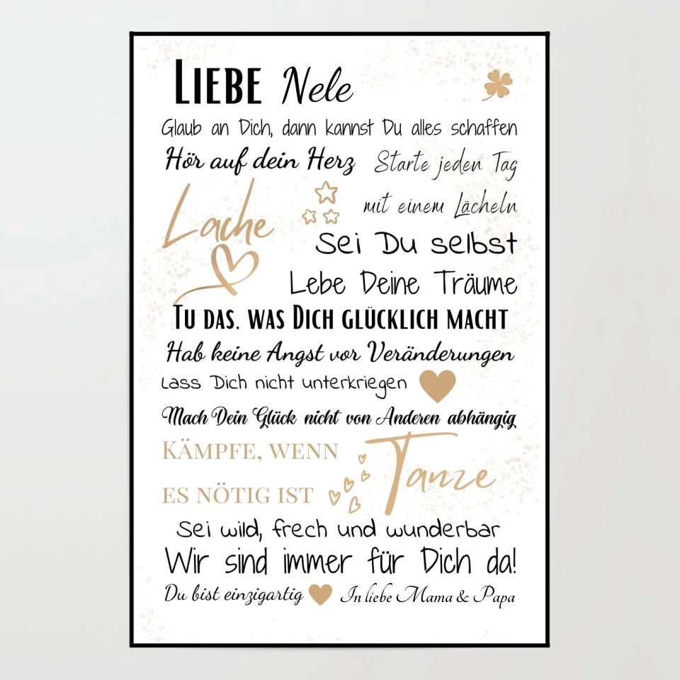 Poster - Mutmacher Brief - personalisierbarer Kunstdruck