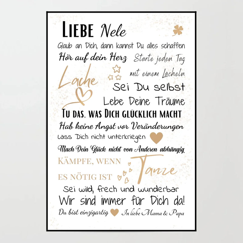 Poster - Mutmacher Brief - personalisierbarer Kunstdruck