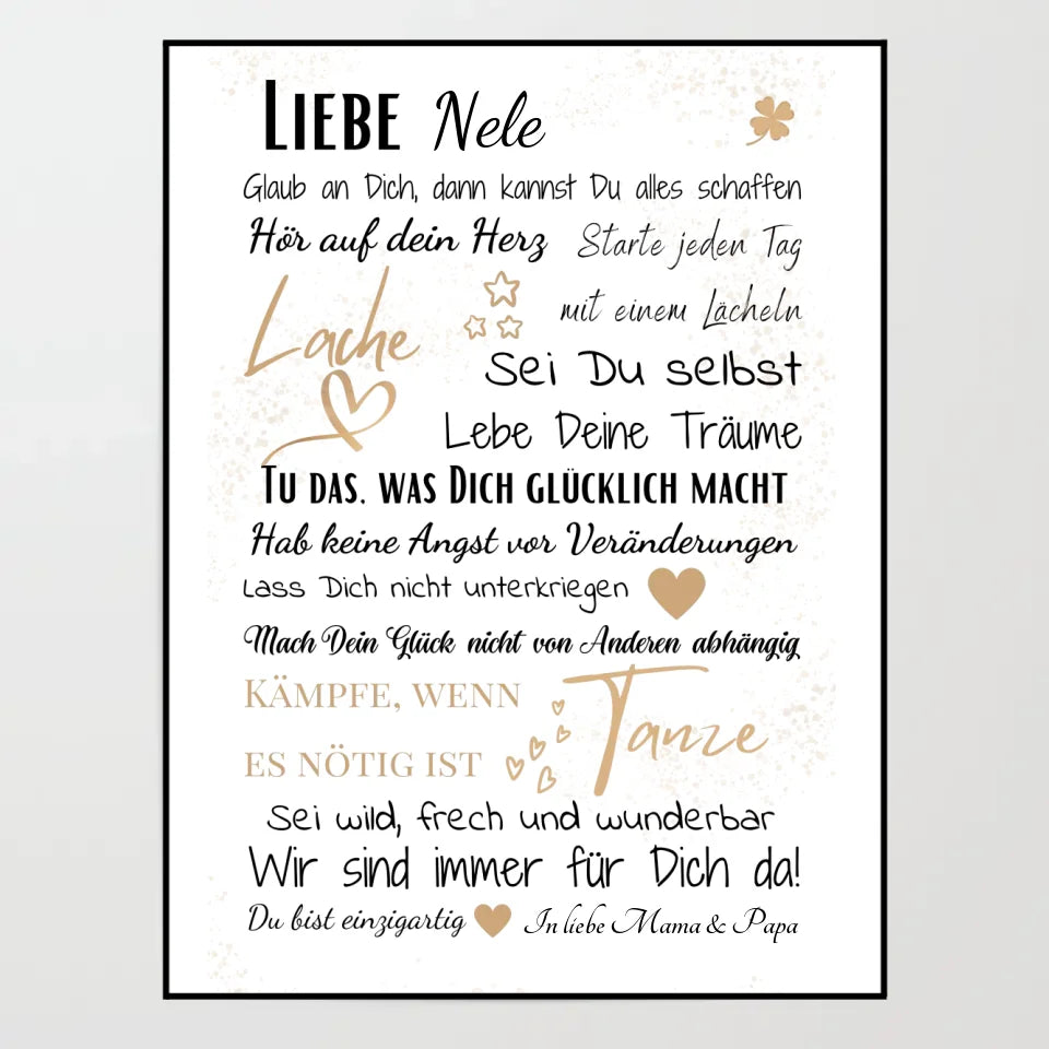 Poster - Mutmacher Brief - personalisierbarer Kunstdruck