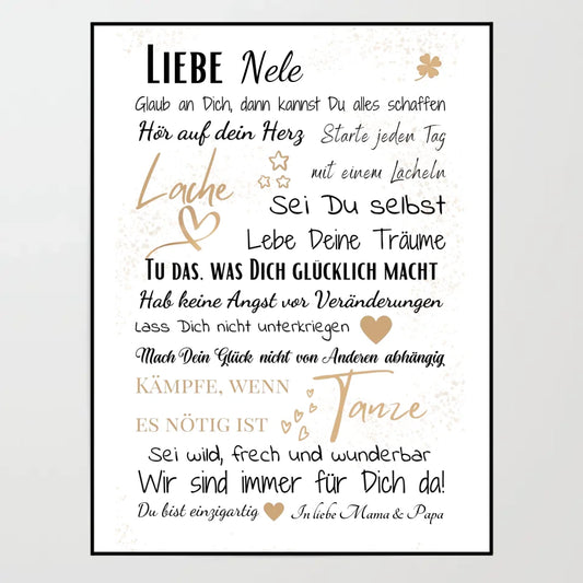 Poster - Mutmacher Brief - personalisierbarer Kunstdruck