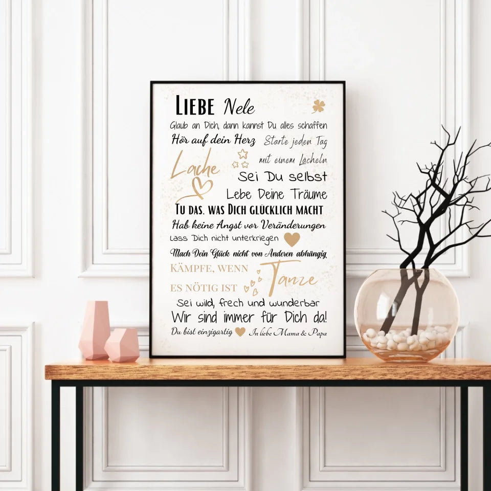 Poster - Mutmacher Brief - personalisierbarer Kunstdruck