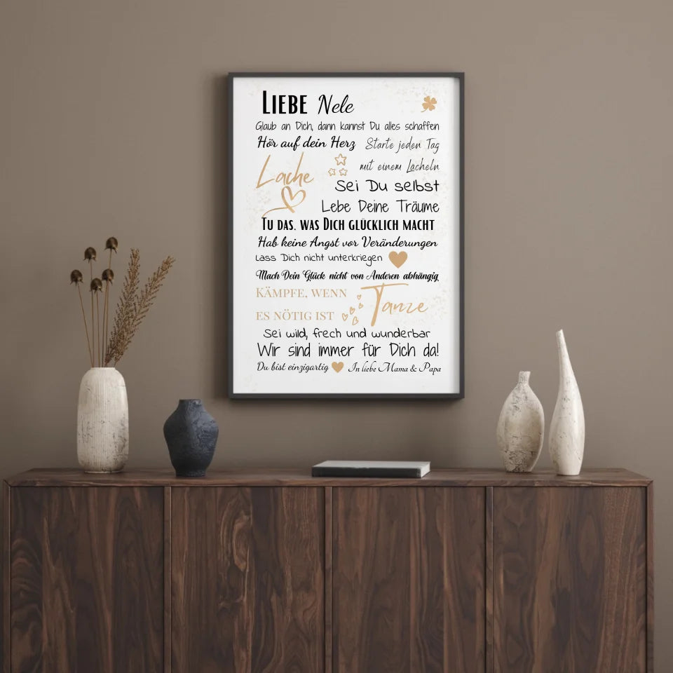 Poster - Mutmacher Brief - personalisierbarer Kunstdruck