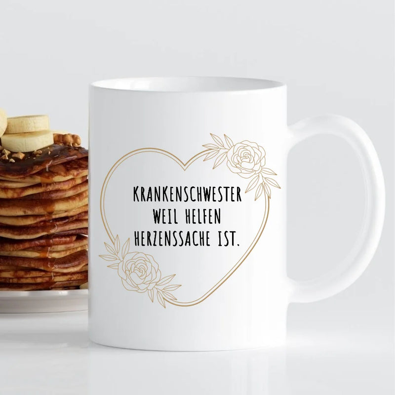 Tasse - Berufe mit Herz, Art Deco - personalisierbar