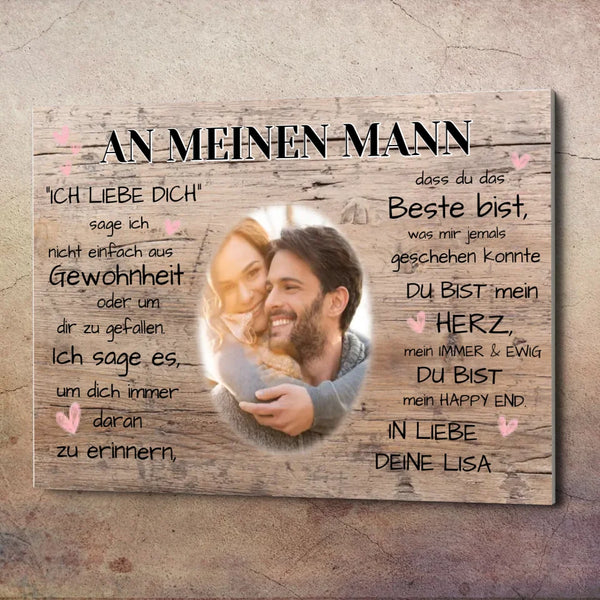 Kunstdruck - an meinen Mann - personalisierbar