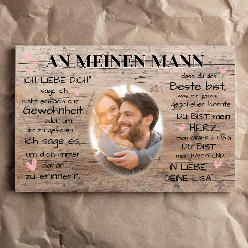 Kunstdruck - an meinen Mann - personalisierbar