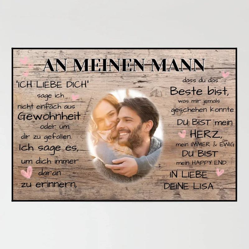 Kunstdruck - an meinen Mann - personalisierbar