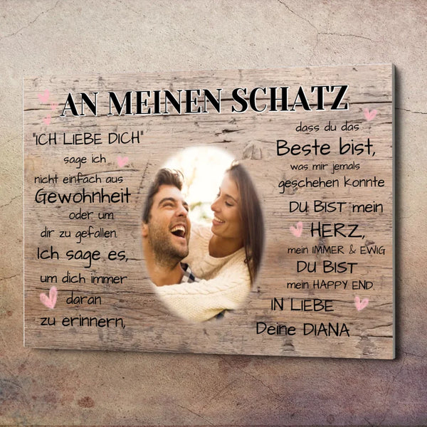 Kunstdruck - an meinen Schatz - personalisierbar