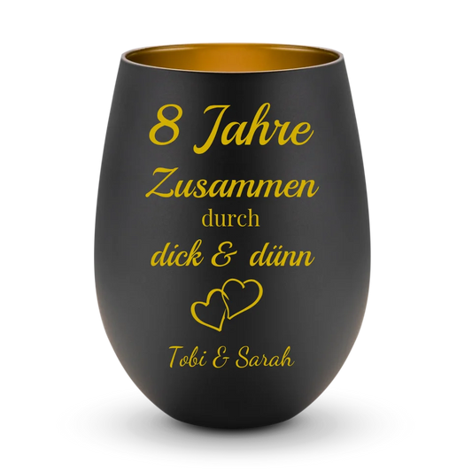 Windlicht - Durch dick & dünn - personalisierbar