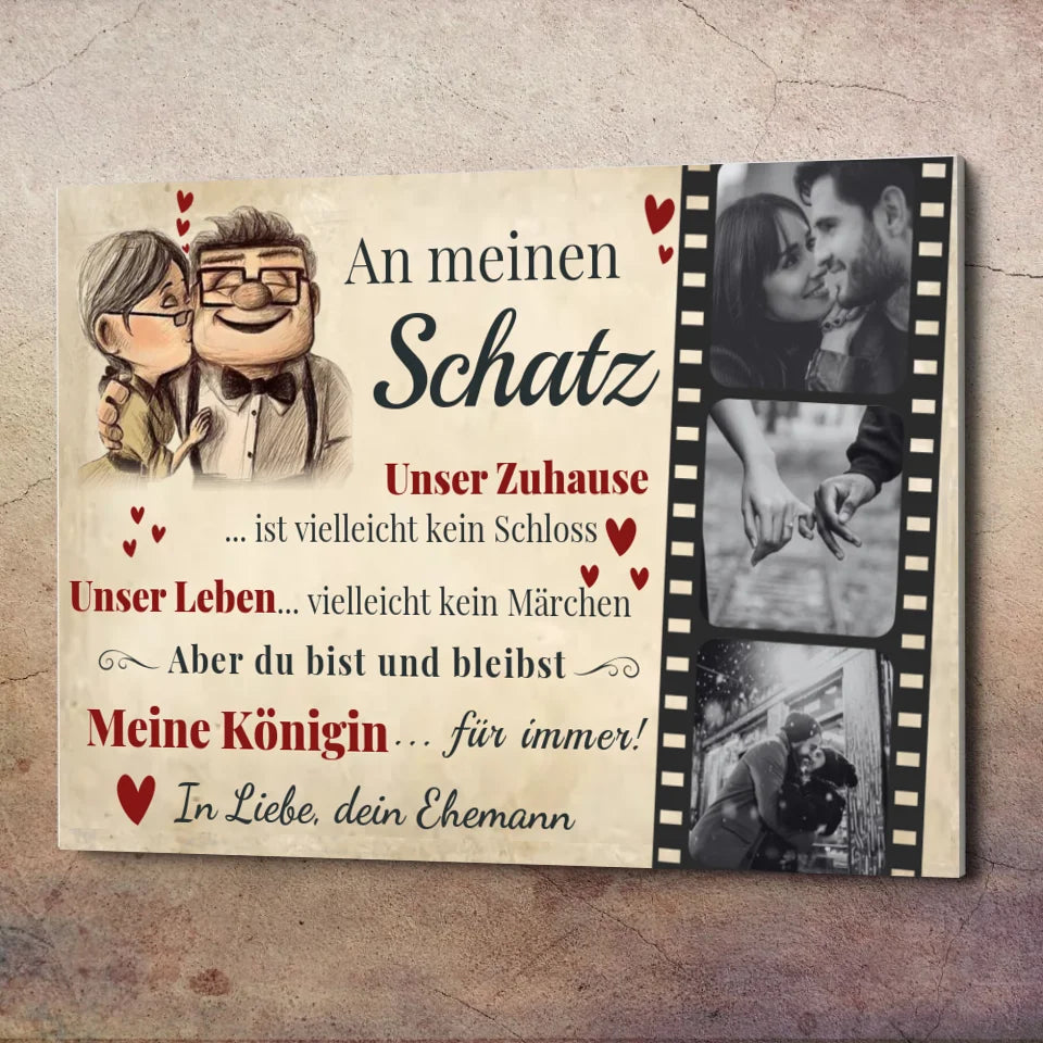 Wandbild - An meinen Schatz Cartoon - personalisierbar