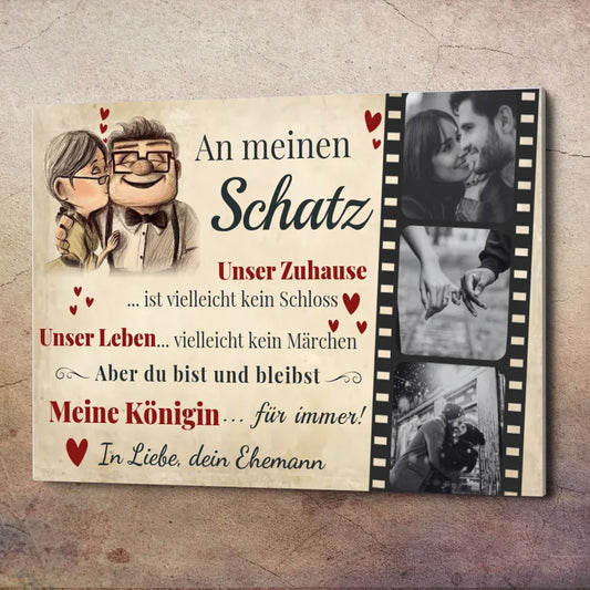 Wandbild - An meinen Schatz Cartoon - personalisierbar