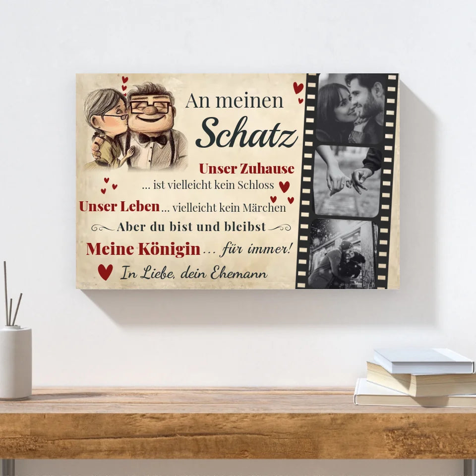Wandbild - An meinen Schatz Cartoon - personalisierbar