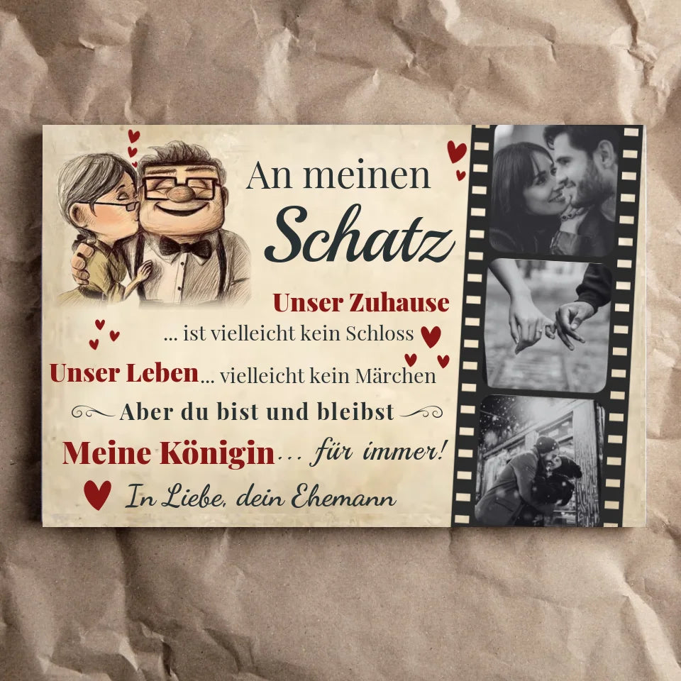 Wandbild - An meinen Schatz Cartoon - personalisierbar