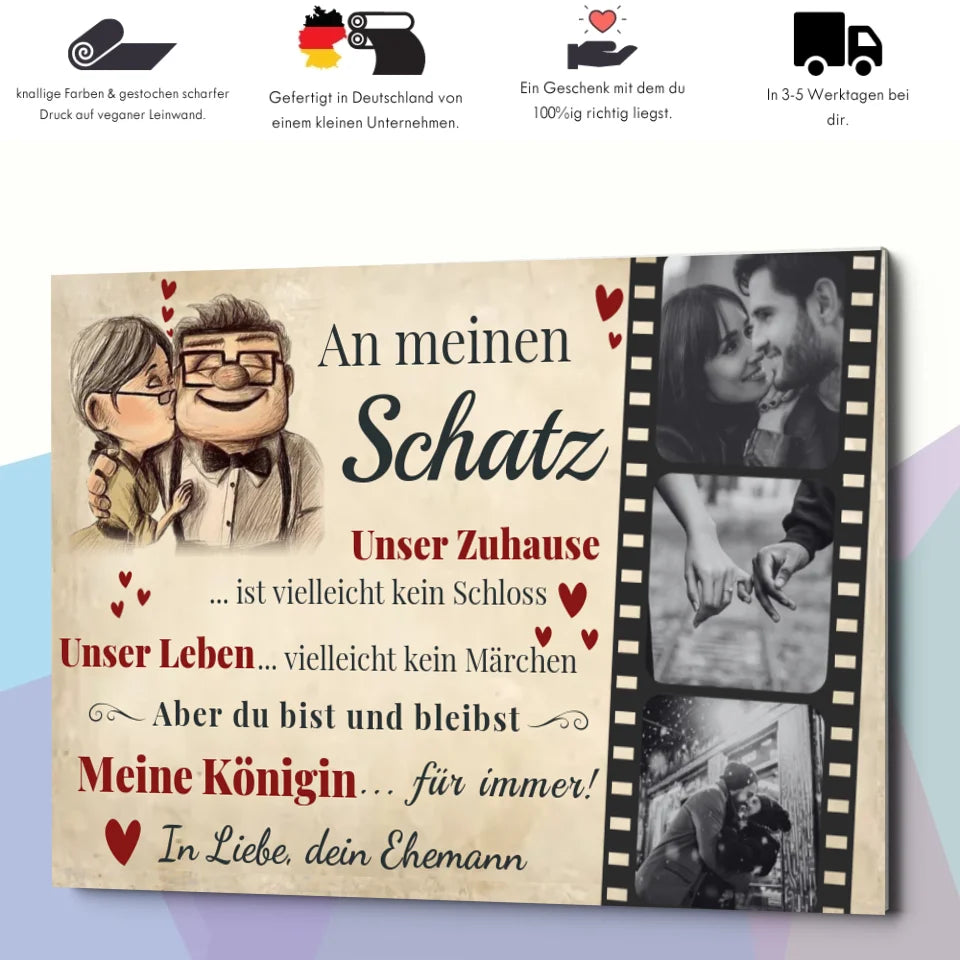 Wandbild - An meinen Schatz Cartoon - personalisierbar