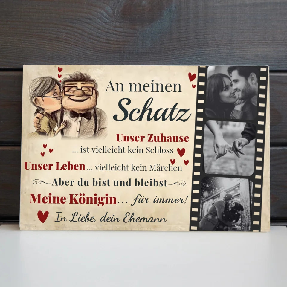 Wandbild - An meinen Schatz Cartoon - personalisierbar
