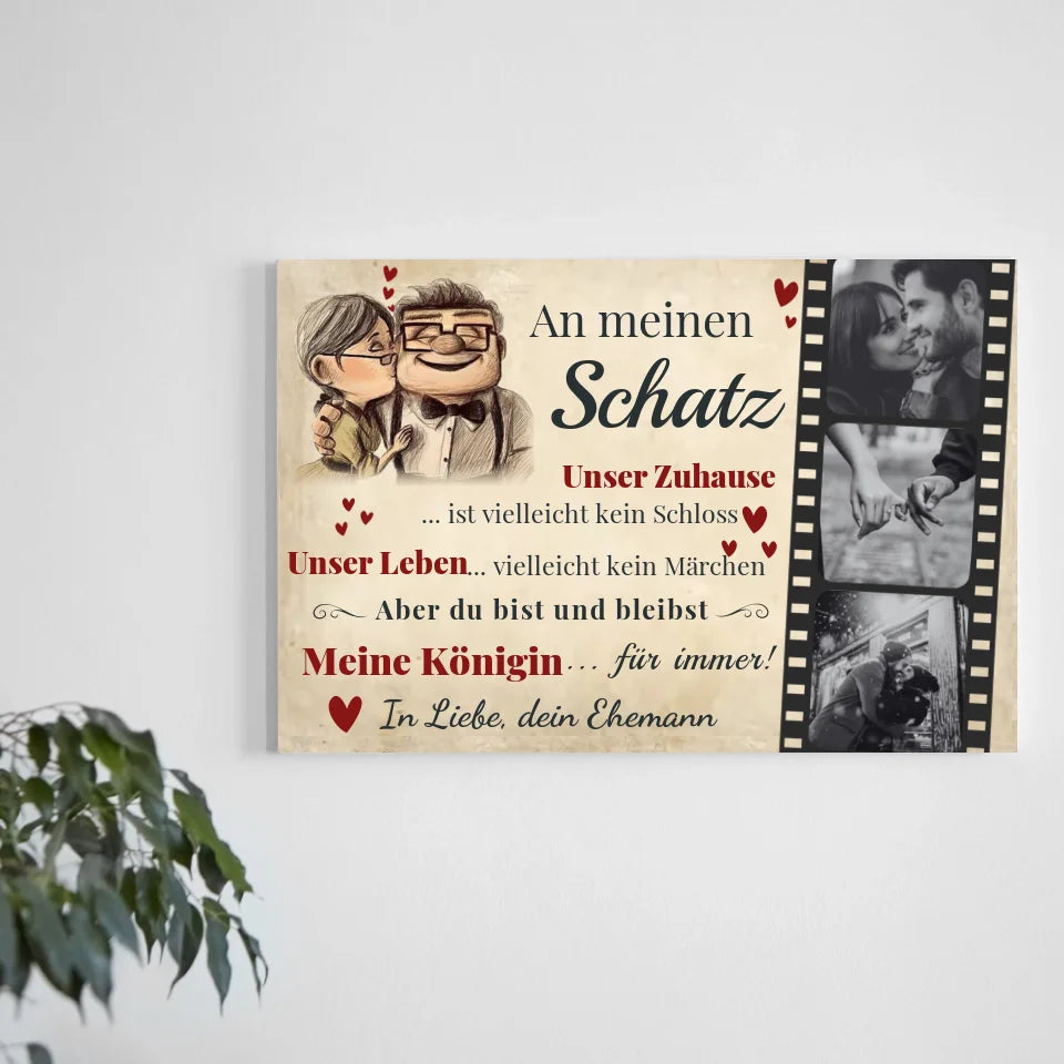 Wandbild - An meinen Schatz Cartoon - personalisierbar