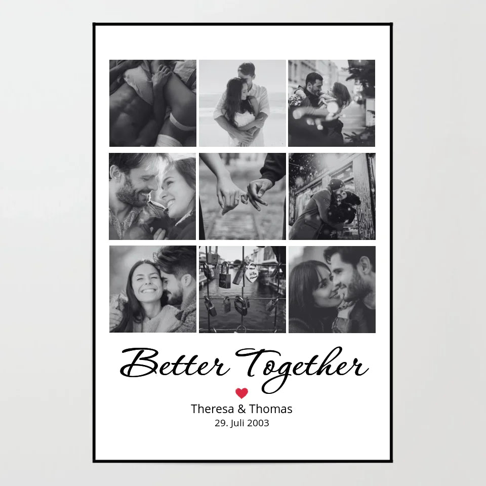 Poster - Better Together Foto Collage - personalisierbar