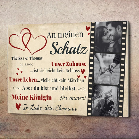 Wandbild - An meinen Schatz Herzen - personalisierbar