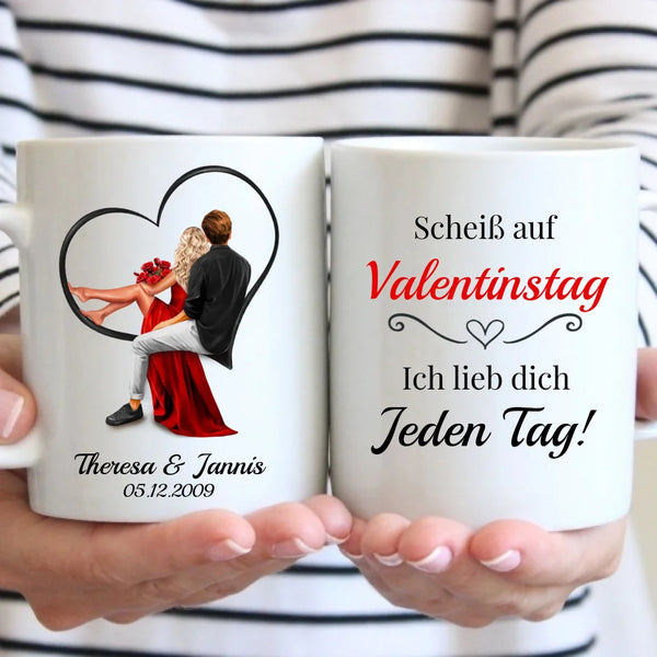 Tasse - Liebespaar mit Herzmotiv - personalisierbar