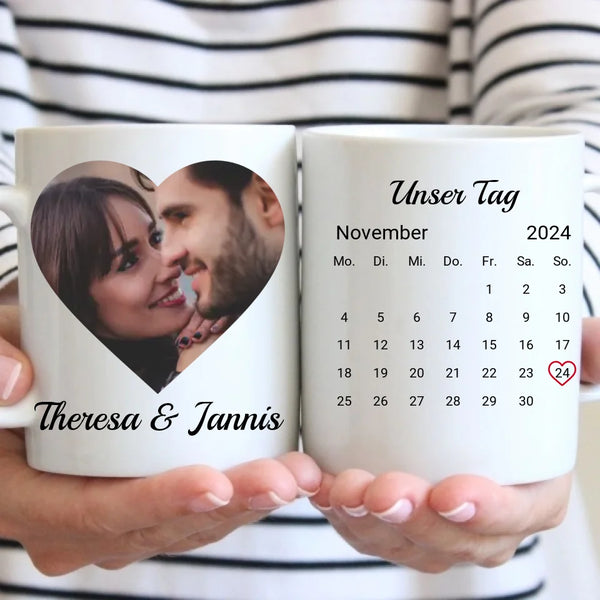 Tasse - Unser Tag mit Foto-Upload - personalisierbar