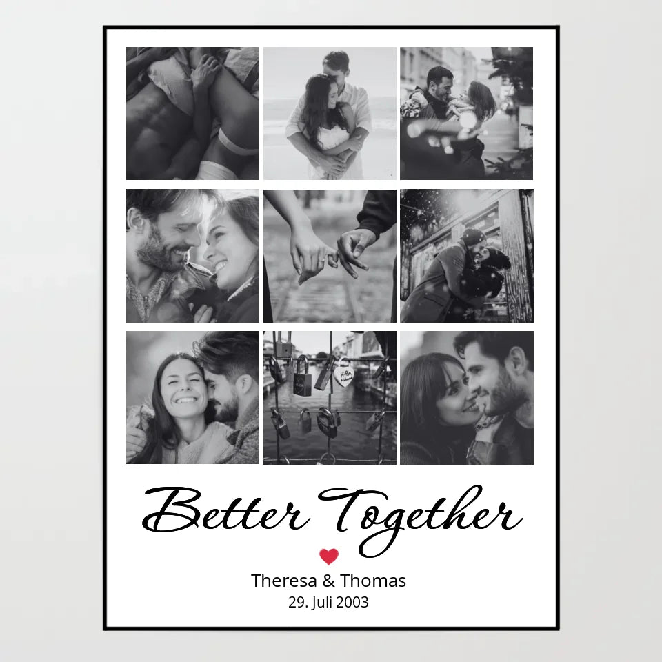 Poster - Better Together Foto Collage - personalisierbar