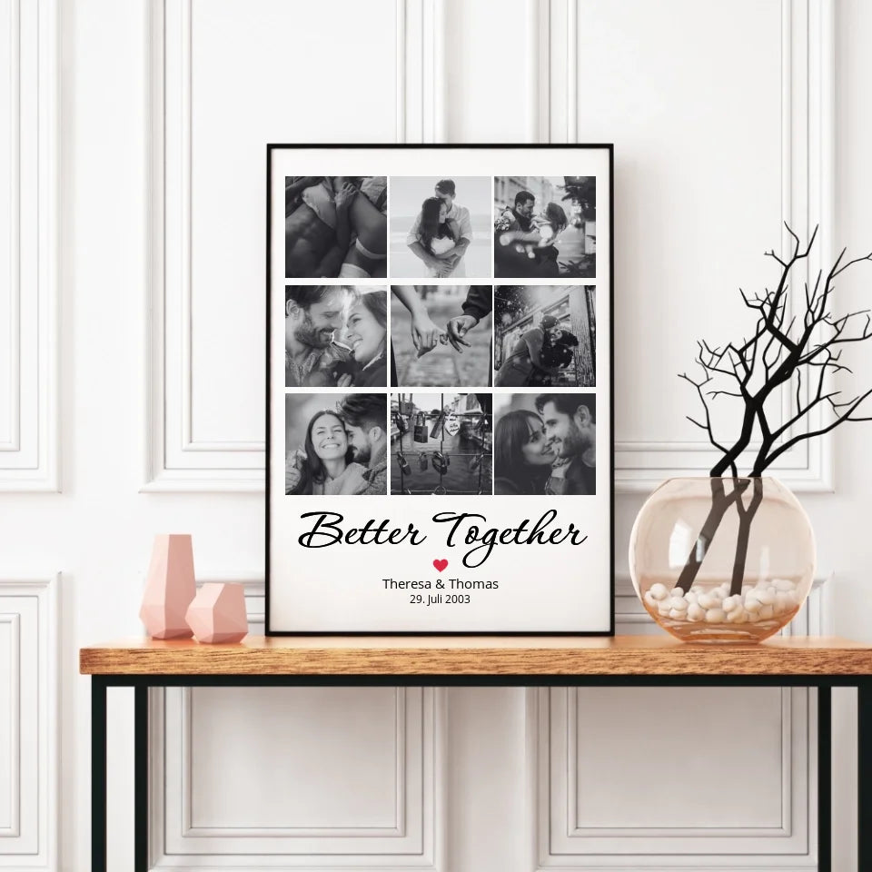 Poster - Better Together Foto Collage - personalisierbar