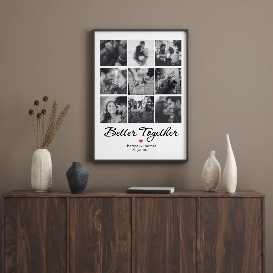 Poster - Better Together Foto Collage - personalisierbar