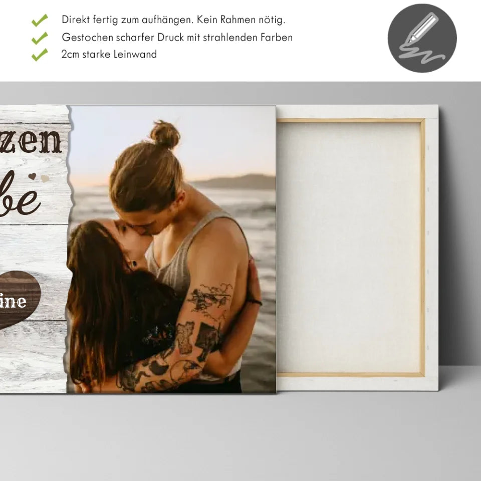 Wandbild - Zwei Herzen, eine Liebe - personalisierbar