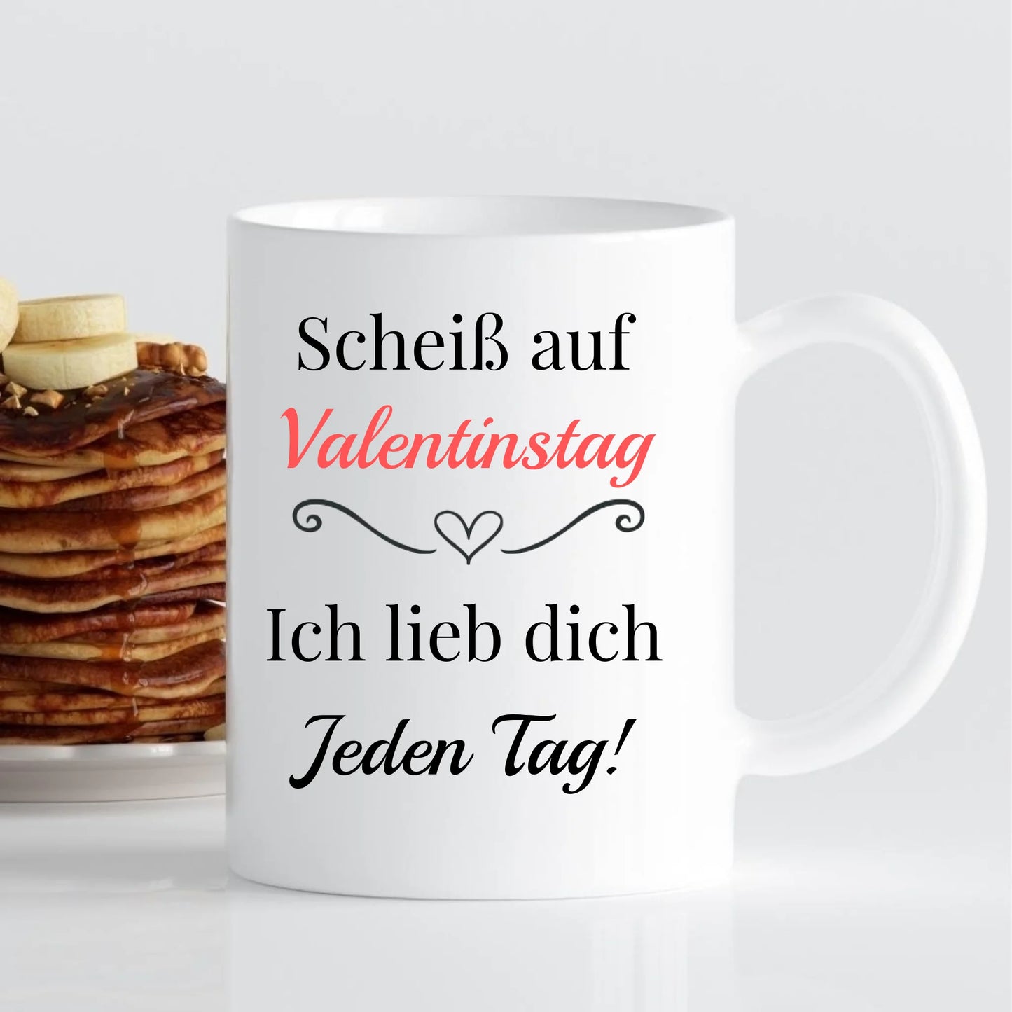 Tasse - Scheiß auf Valentinstag, Haustier-Tasse mit Foto-Upload - personalisierbar