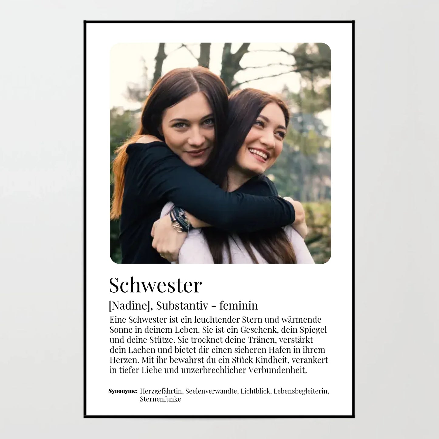 Poster - Schwester Definition - personalisierbar