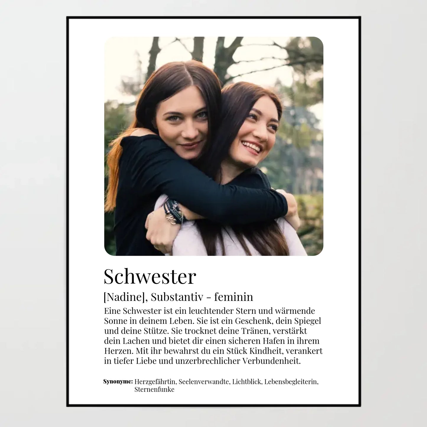Poster - Schwester Definition - personalisierbar