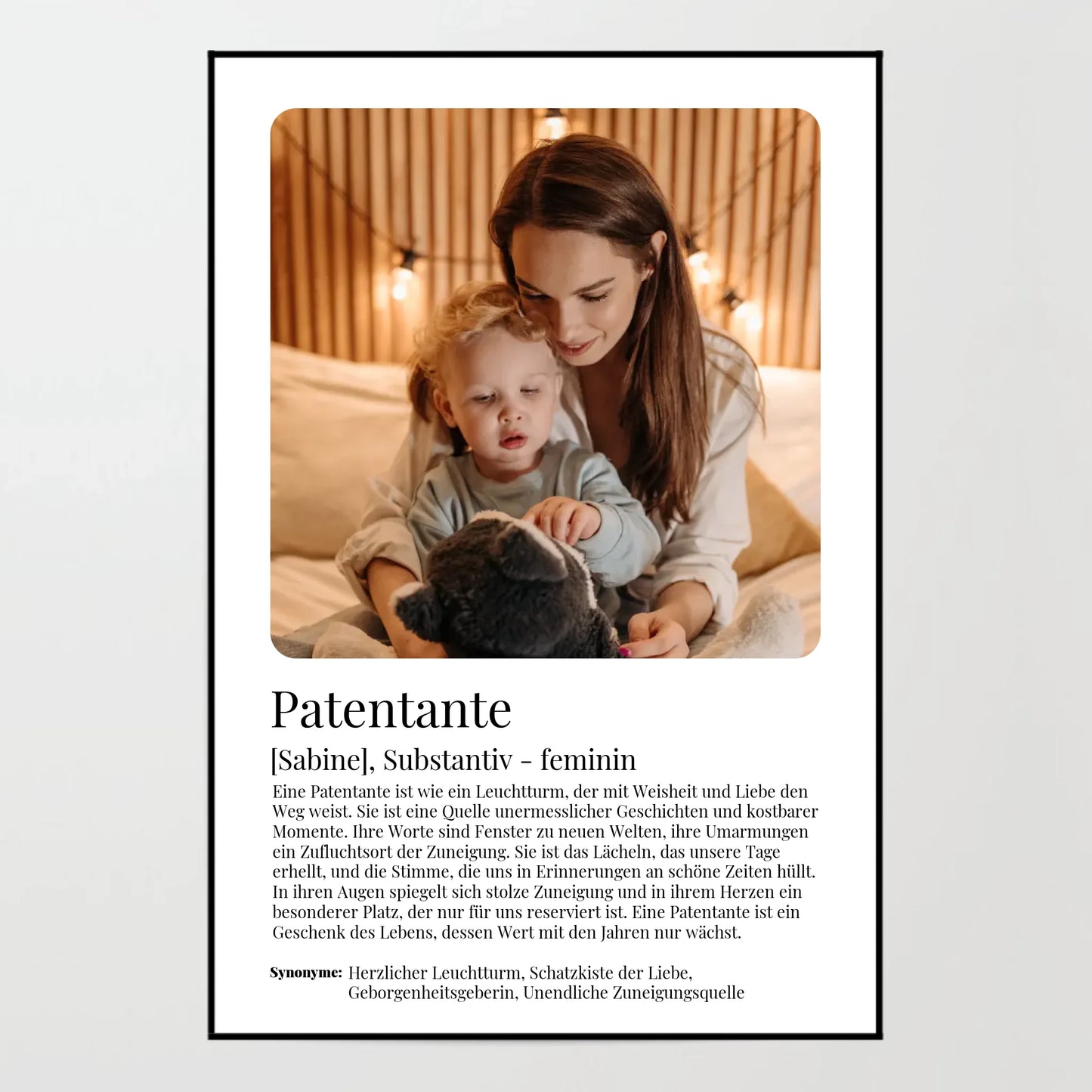 Poster - Patentante Definition - personalisierbar