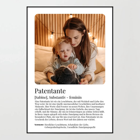 Poster - Patentante Definition - personalisierbar