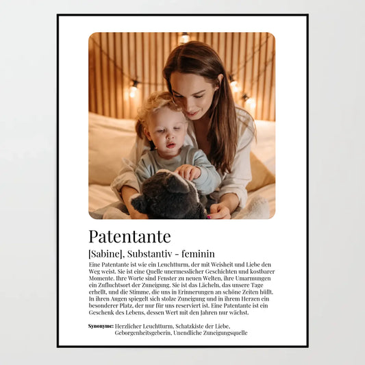 Poster - Patentante Definition - personalisierbar