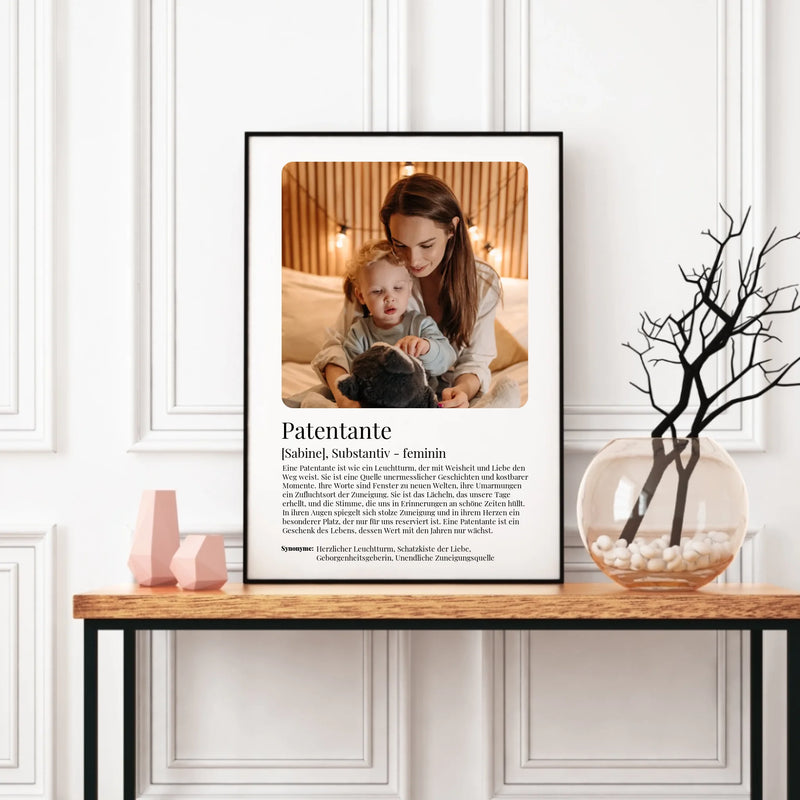 Poster - Patentante Definition - personalisierbar