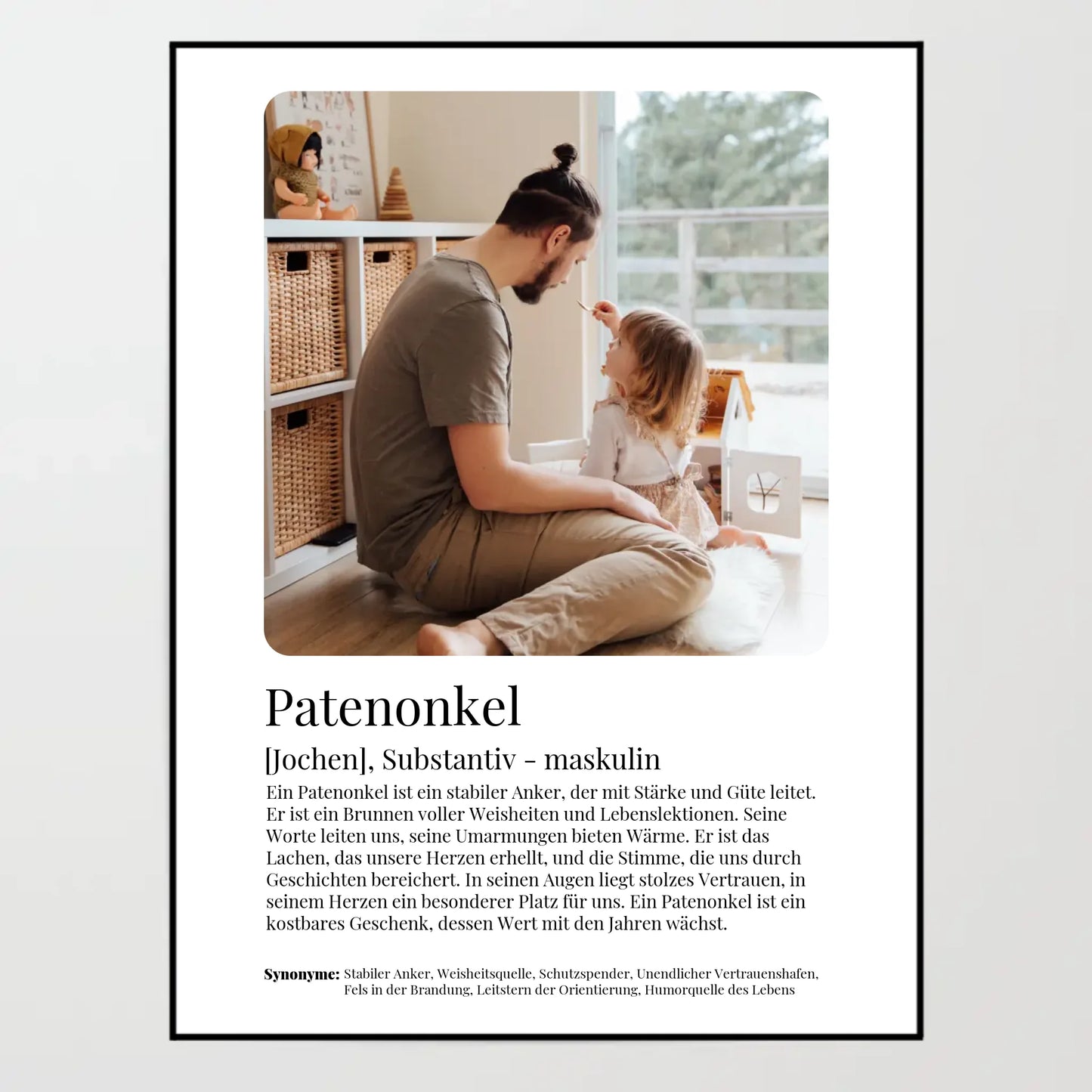 Poster - Patenonkel Definition - personalisierbar