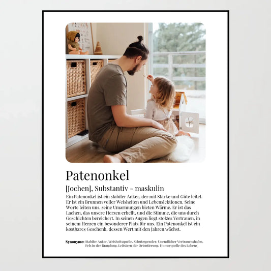 Poster - Patenonkel Definition - personalisierbar