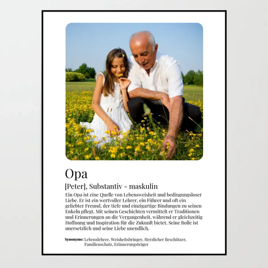 Poster - Opa Definition - personalisierbar