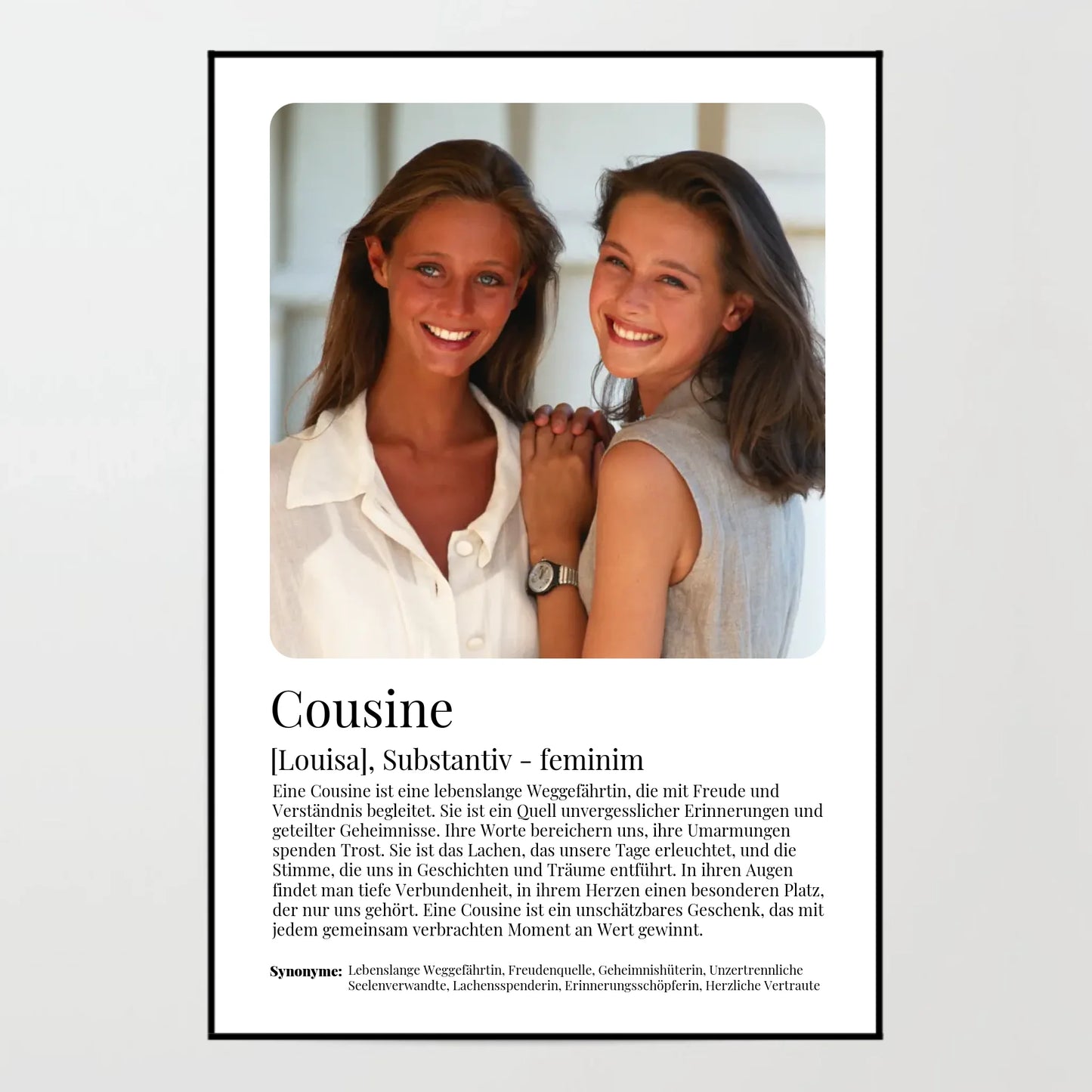 Poster - Cousine Definition - personalisierbar