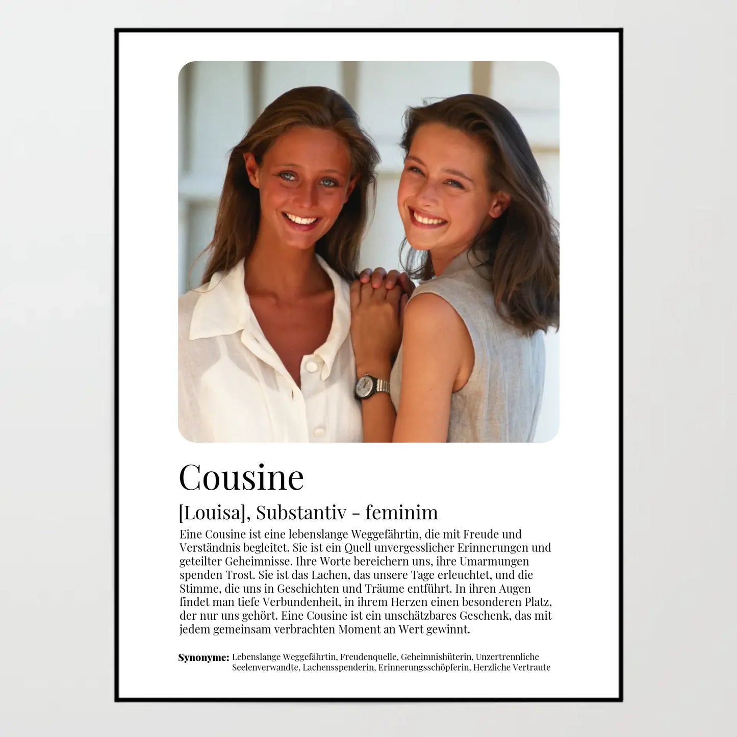 Poster - Cousine Definition - personalisierbar