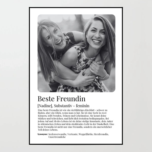 Poster - Beste Freundin Definition - personalisierbar
