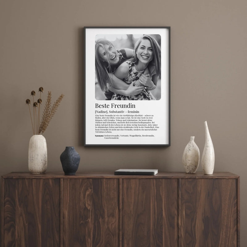 Poster - Beste Freundin Definition - personalisierbar