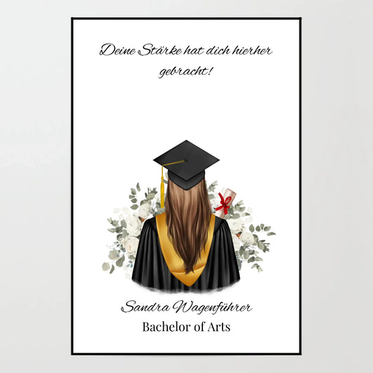 Poster - Abschluss (1 Frau) - personalisierbar