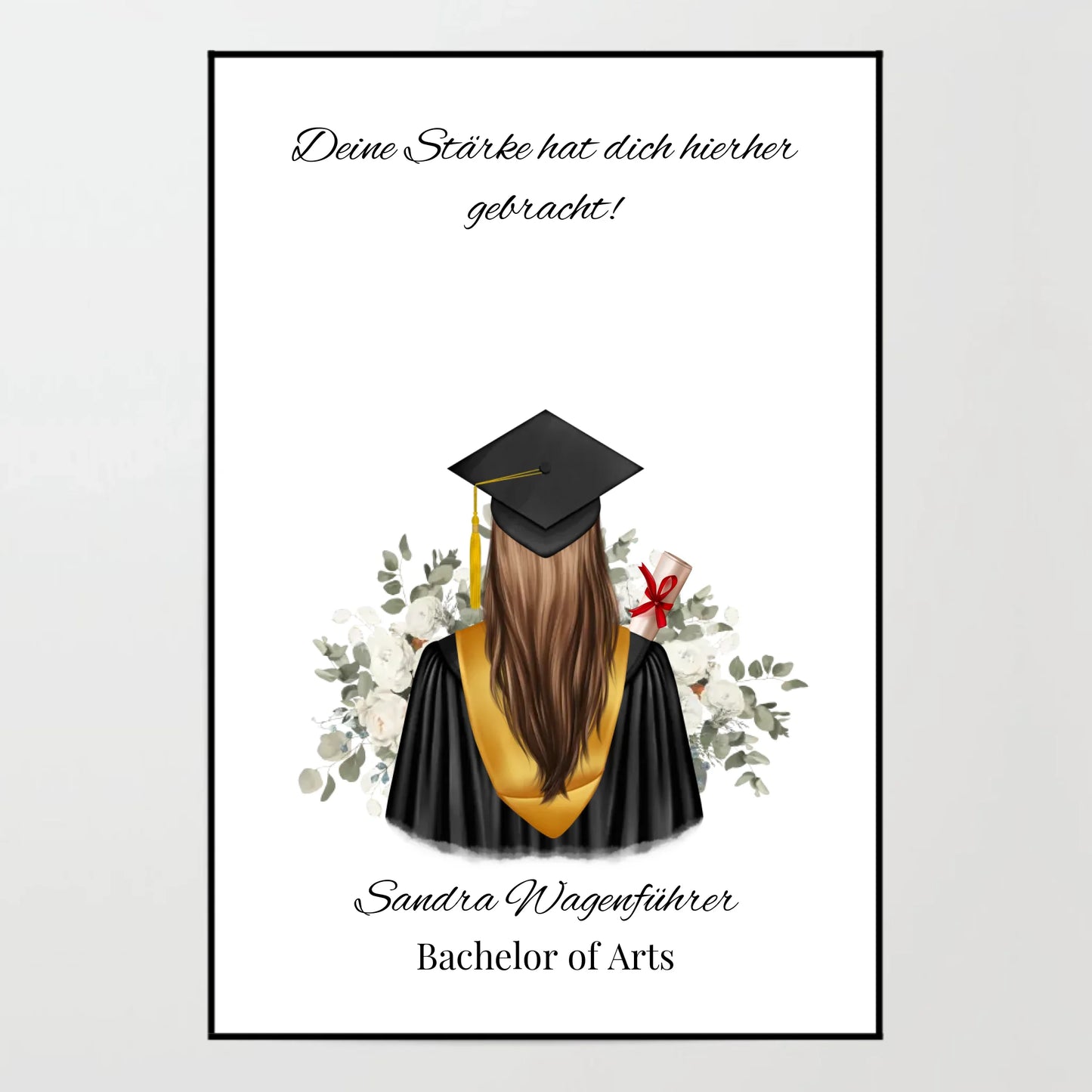 Poster - Abschluss (1 Frau) - personalisierbar
