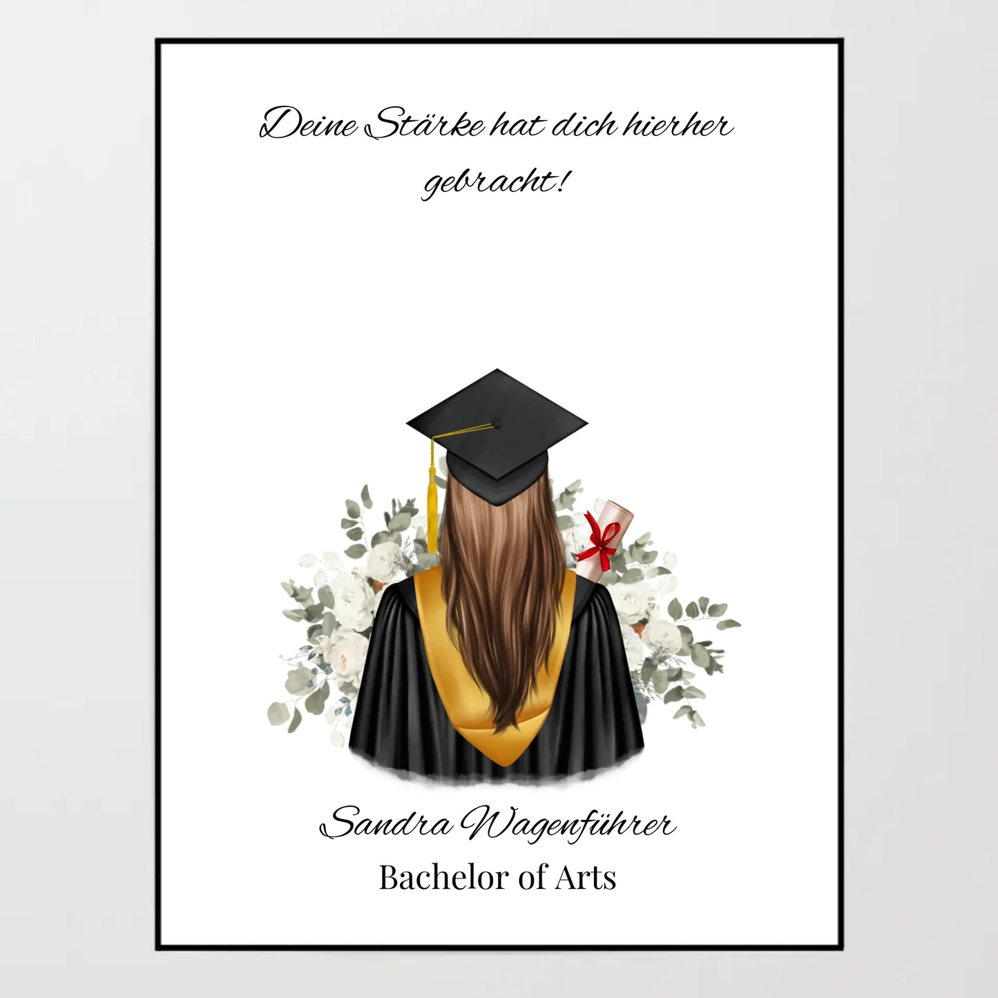 Poster - Abschluss (1 Frau) - personalisierbar