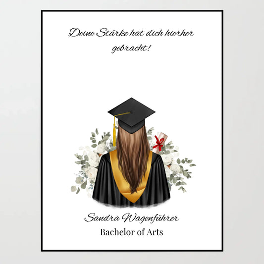 Poster - Abschluss (1 Frau) - personalisierbar