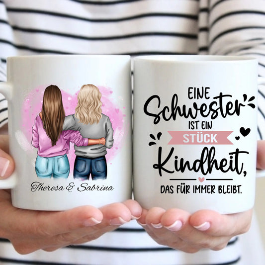 Tasse - Zwei Schwestern - personalisierbar