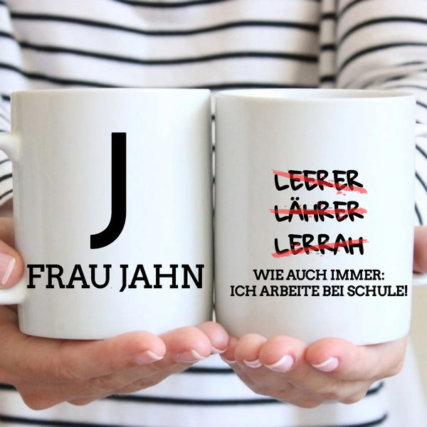 Tasse - Herr Lehrer (Leerer, Lährer, Lerrah) - personalisierbar