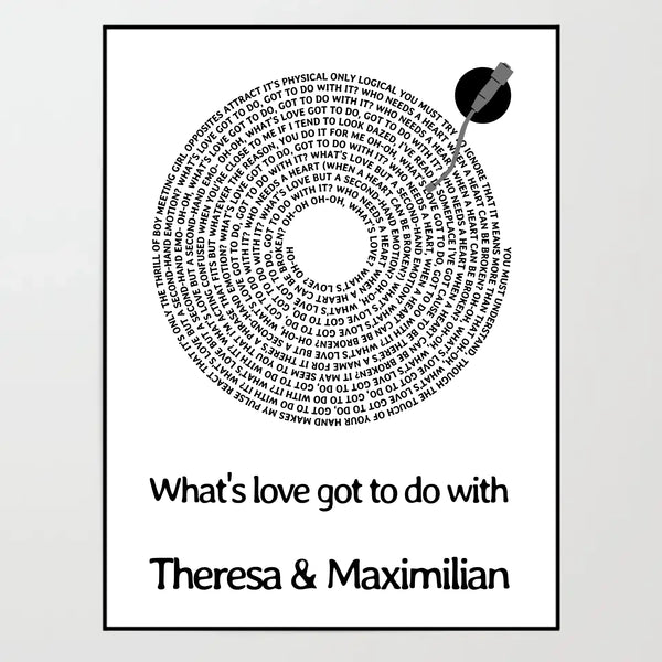 Poster - Unser Song in Schallplatten-Optik -  personalisierbar