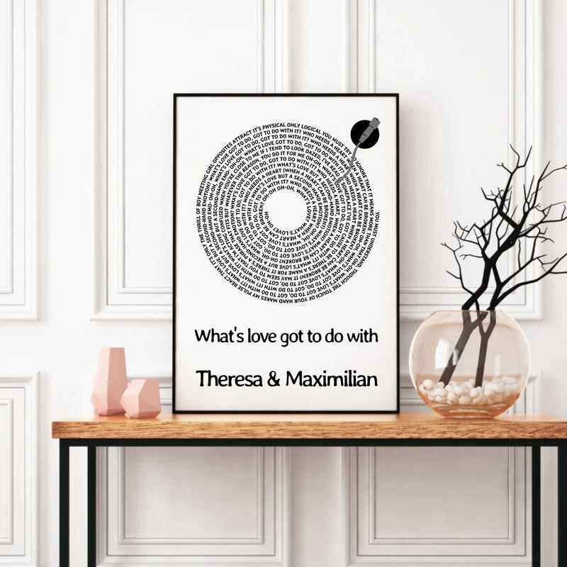 Poster - Unser Song in Schallplatten-Optik -  personalisierbar