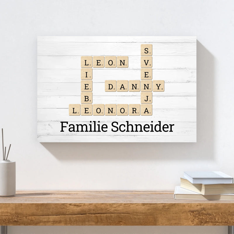 Kunstdruck - Kreuzworträtsel mit Namen - personalisierbar